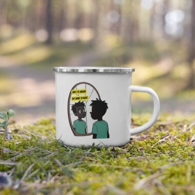 Built to Break, Born to Rise" Enamel Mug